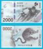 Coreea Sud (p#58) 2.000 Won 2018 &#039;Pyeong Chang&#039; UNC serie: AA9388751A, Comemorativă