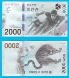 Coreea Sud (p#58) 2.000 Won 2018 &#039;Pyeong Chang&#039; UNC serie: AA9388751A, Comemorativă