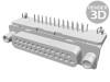 Conector D-Sub 25P Soclu Mamă 90&deg; THT UNC 4-40, TE Connectivity