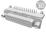 Conector D-Sub 25P Soclu Mamă 90&deg; THT UNC 4-40, TE Connectivity