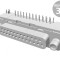 Conector D-Sub 25P Soclu Mamă 90&deg; THT UNC 4-40