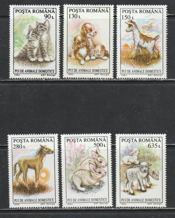 Romania 1994 - #1367 Pui de Animale Domestice 6v MNH