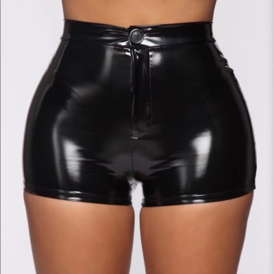 Pantaloni Scurti cu Talie Inalta Taboo, Wetlook, Negru, M, JGF Lingerie foto
