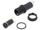 Clemă Siguranțe 10A 5x20mm Pe Panou Neagră 250V