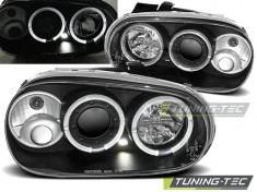 Faruri compatibile cu VW GOLF 4 09.97-09.03 ANGEL EYES Negru foto