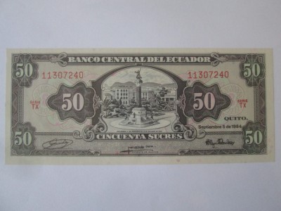 Ecuador 50 Sucres 1984 UNC foto