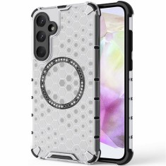 Husa transparenta Samsung Galaxy A35 5G Techsuit HoneyComb Shield MagSafe, alb foto