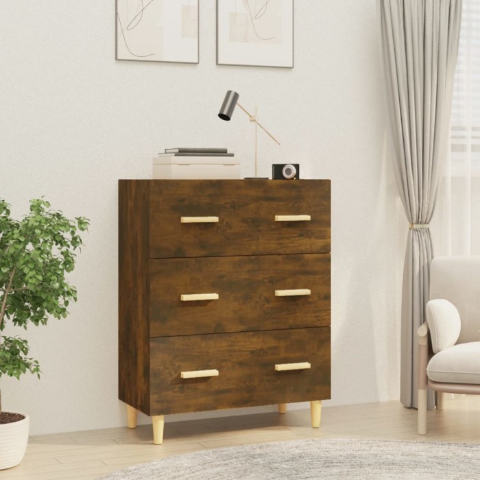 vidaXL Servantă, stejar fumuriu, 70x34x90 cm, lemn prelucrat