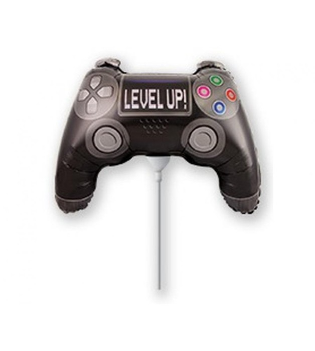 Balon folie Gamepad Level Up &ndash; mini 14 inch (28x20 cm), pentru umflare cu aer
