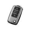 Husa Cheie Auto briceag, VW Golf MK5, MK6, Passat B5.5, 3 Butoane, Tpu, Gri Inchis
