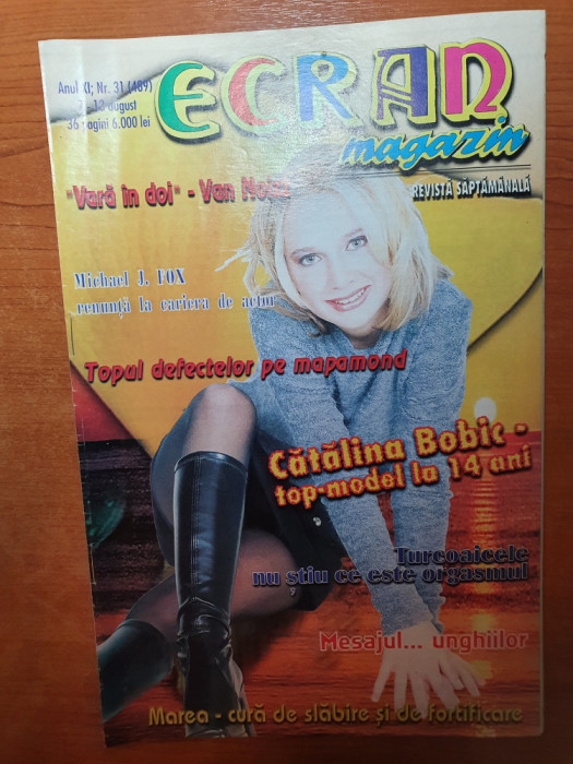 ecran magazin 7-13 august 2000-laura dragomir,trupa angels,raluca ciocarlan