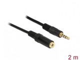 Cablu prelungitor audio jack 3.5mm 4 pini T-M 2m, Delock 84667