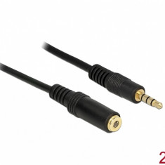 Cablu prelungitor audio jack 3.5mm 4 pini T-M 2m, Delock 84667