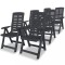 Gossi scaune de gradina rabatabile, 6 buc., antracit, plastic