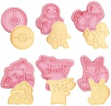 Set de 6 forme pentru biscuiti Ldramam, plastic, roz