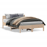 Cadru de pat cu tablie, 120x200 cm, lemn masiv de pin GartenMobel Dekor, vidaXL