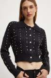 Silvian Heach pulover LITOZ femei, culoarea negru, călduros, CVA24038CD