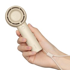 Mini ventilator USB-C premium de birou JisuLife, maro, FA42 foto