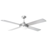 Ventilator Candelabru Argintiu V-TAC, 132cm, 2xE27, Telecomanda, 3 Viteze, Lame MDF Reversibile