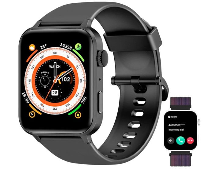 Ceas inteligent fitness unisex, de 1,85 inchi cu SpO2, ritm cardiac, monitorizare somn - RESIGILAT
