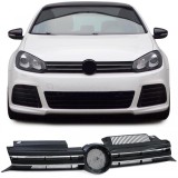 Grila Sport Radiator Neagra Lucioasa cu Benzi Cromate, potrivita pentru VW Golf 6 08-13 Performance AutoTuning