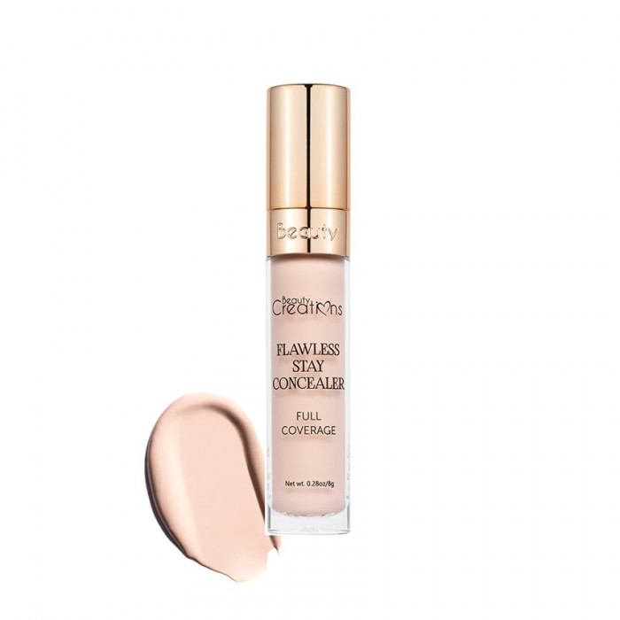 Corector/Anticearcan cu putere mare de acoperire si rezistent Beauty Creations Flawless Stay Concealer, 8g - C1
