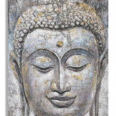 Tablou decorativ, Face Buddha Light -A, Mauro Ferretti, 80 x 120 cm, canvas imprimat si pictat/lemn de pin, multicolor