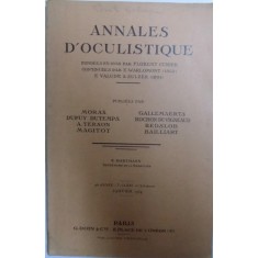 ANNALES D &#039; OCULISTIQUE , par MORAX..BAILLIART , JANVIER 1934