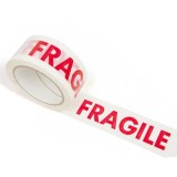 Set 6 bucati Banda Adeziva FRAGIL, 48mm/60 Metri, Alb/Rosu