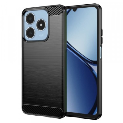 Husa pentru Realme C63 / C61, Techsuit, Carbon, Neagra foto