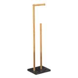 Suport hartie igienica 5Five Lea cu spatiu depozitare, bambus, 22x18x78 cm, negru si maro Household NewTrend