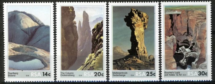 Africa de Sud 1986 - Formatiuni stancoase, vederi, serie neuzata