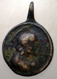 Pandantiv Vechi Religios Bronz Corodat/Oxidat 20/17.4mm 5g