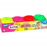 Cumpara ieftin Plastilina Usoara Fatih, 200 g, 4 Culori Neon, cu Recipiente, Plastilina in Borcanele, Plastilina in Borcan, Plastilina pentru Copii, Plastilina Model