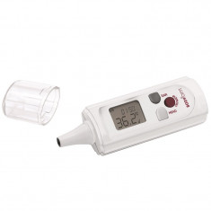 Termometru digital cu infrarosu pentru frunte si ureche TH2001, ecran LCD, 9 masuratori foto