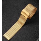 Bratara Ceas Milaneza Otel Inoxidabil Auriu cu Siguranta 18mm WZ2288