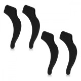 Set 4 opritoare ochelari Kwmobile, silicon negru, anti-alunecare, universal, confortabile, pentru ochelari de vedere/soare
