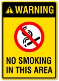 Warning no smoking in this area
