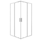 Solid SQ 90 crom pătrat cabină de duș fără tavă