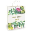 Sacosa Good Vibes Only, din hartie cu maner de hartie rasucit, 33 x 45.7 x 10.2