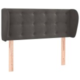 Cumpara ieftin Tablie de pat cu aripioare gri inchis 103x23x78/88 cm catifea