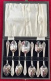 Set vechi de 7 lingurite placate cu argint, Anglia