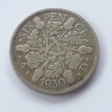 Anglia 6 pence 1930 argint, Europa