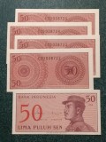 Indonezia 1964 - 50 sen, necirculata (5 bucati)