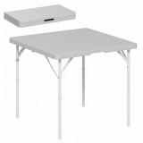 Outsunny Masă de Camping Pliabilă cu 2 &Icirc;nălțimi Reglabile, 86x86x74 cm, Alb | Aosom Romania