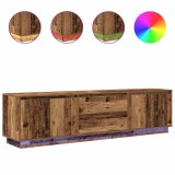 Cumpara ieftin Dulap TV cu lumini LED Lemn vechi 193,5x41x50 cm