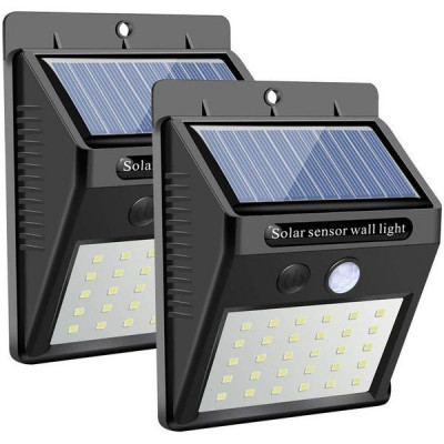 Set 2 Lampi Solare cu 30 LED, inclus senzor de miscare si senzor de lumina foto