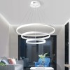 Lustra LED suspendata cu telecomanda SERENA 84W, 3 Cercuri, lumina Rece/Calda/Neutra, Dimabila, Alb, Inaltime Reglabila ModernLight Concept, Alessandro DESIGN