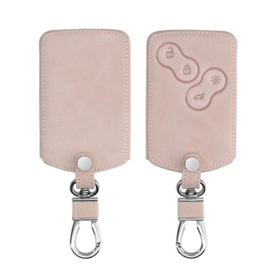 Husa Cheie Auto pentru Renault / Dacia - 4 Butoane - Keyless Go, Piele ecologica, Rose Gold, 45656.81 foto