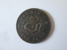 China 10 Cash 1902 provincia Hunan,diametrul=28 mm,greutate=7,70 grame,moneda din imagini in stare foarte buna foto
